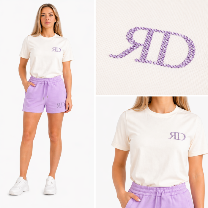 t-shirt Lora wit - lila - Afbeelding 4